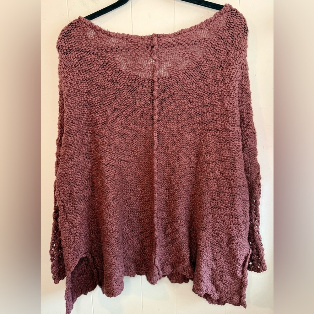 Free People- Pretty Pointelle Chunky Knit Sweater in Dusty Purple, Size XS - Picture 8 of 12